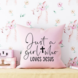 Bara en flicka som Kärlek Jesus Personlig Rosa Kudde