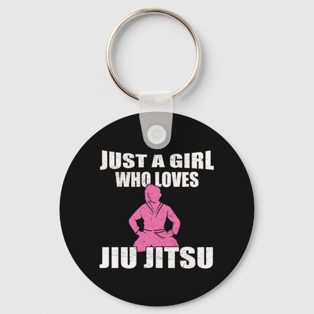 Bara en flicka som Kärlek Jiu Jitsu Gift Idea Nyckelring (Framsida)
