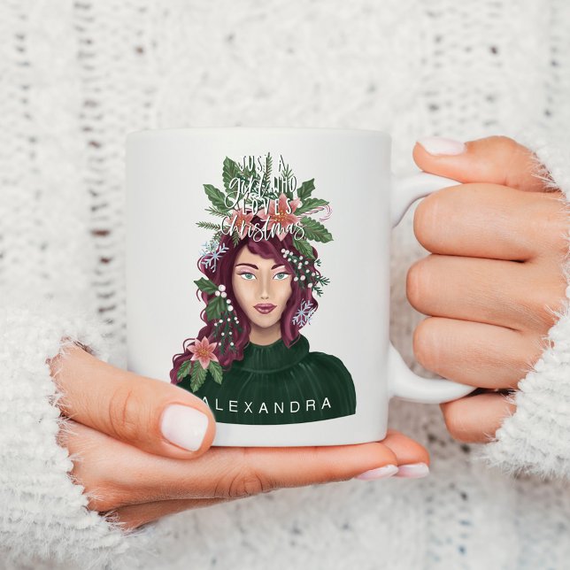 Bara en flicka som Kärlek jul Beauty Kaffemugg (Skapare uppladdad)