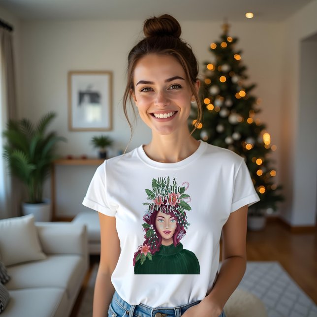 Bara en flicka som Kärlek Jul Beauty T Shirt (Just A Girl Who Loves Christmas Beauty T-Shirt)