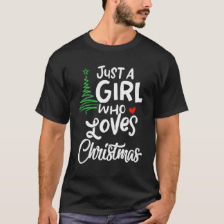 Bara en flicka som Kärlek jul en gåva till Julafto T Shirt