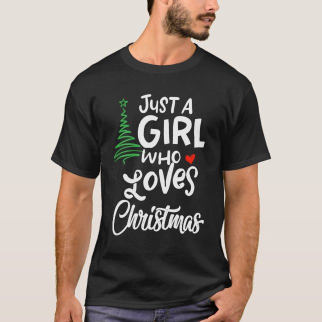 Bara en flicka som Kärlek jul en gåva till Julafto T Shirt (Framsida)