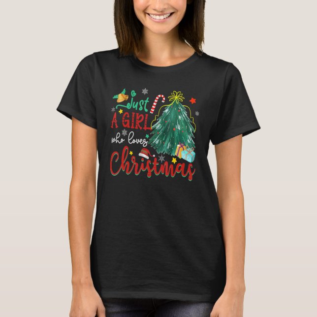 Bara en flicka som Kärlek jul God jul Pi T Shirt (Framsida)