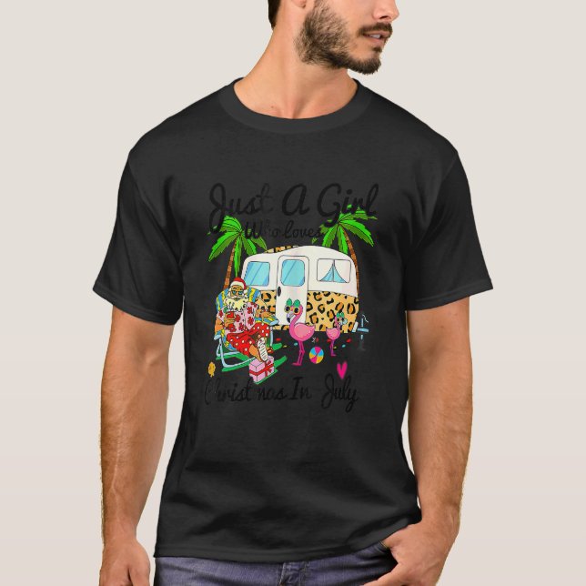 Bara en flicka som Kärlek jul i juli Camping Ca T Shirt (Framsida)