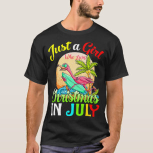 Bara en flicka som Kärlek jul i juli Flamingo mot T Shirt