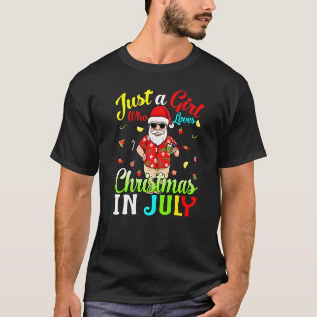 Bara en flicka som Kärlek jul i juli hawaiian H T Shirt (Framsida)