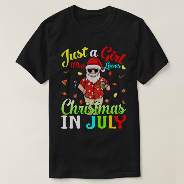Bara en flicka som Kärlek jul i juli hawaiian H T Shirt (Design framsida)
