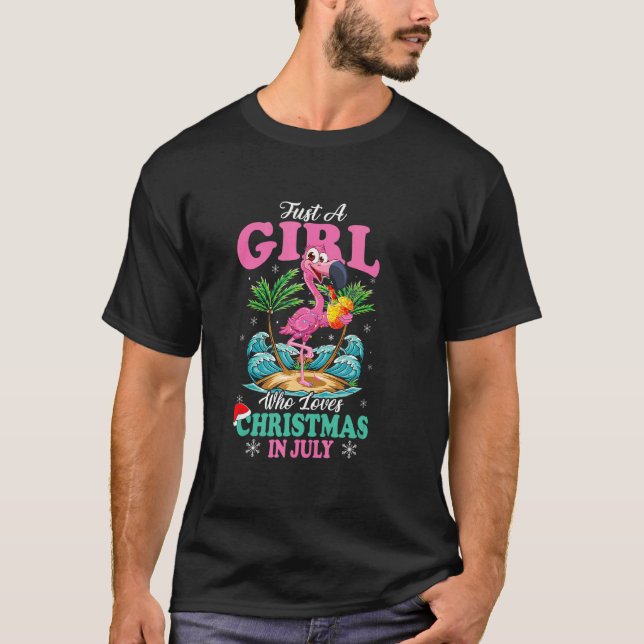 Bara en flicka som Kärlek jul i juli, sommaren Fla T Shirt (Framsida)