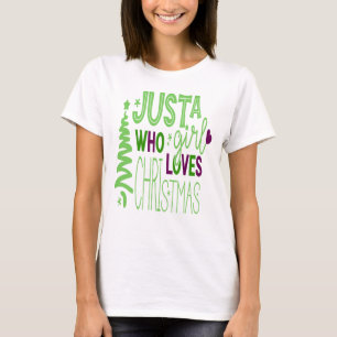 Bara en flicka som Kärlek jul, Julafton Träd T Shirt