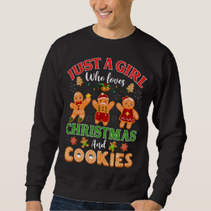 Bara en flicka som Kärlek jul och Cookies Ginger Lång Ärmad Tröja