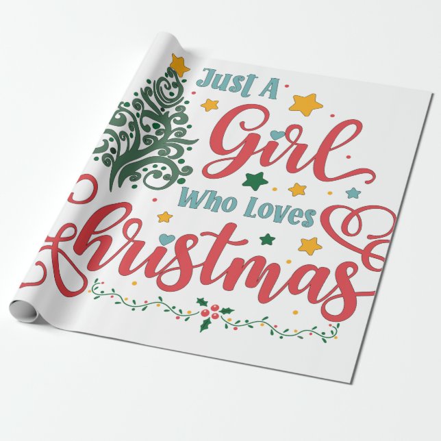 Bara en flicka som Kärlek jul Presentpapper (Utrullad)