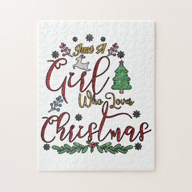 Bara en flicka som Kärlek jul Pussel (Vertikal)