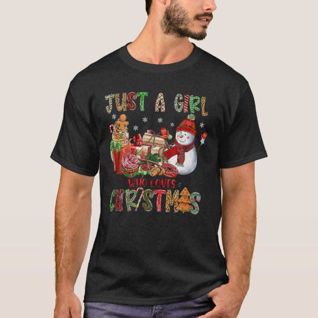 Bara en flicka som Kärlek julkaffe Gingerbröd T Shirt (Framsida)