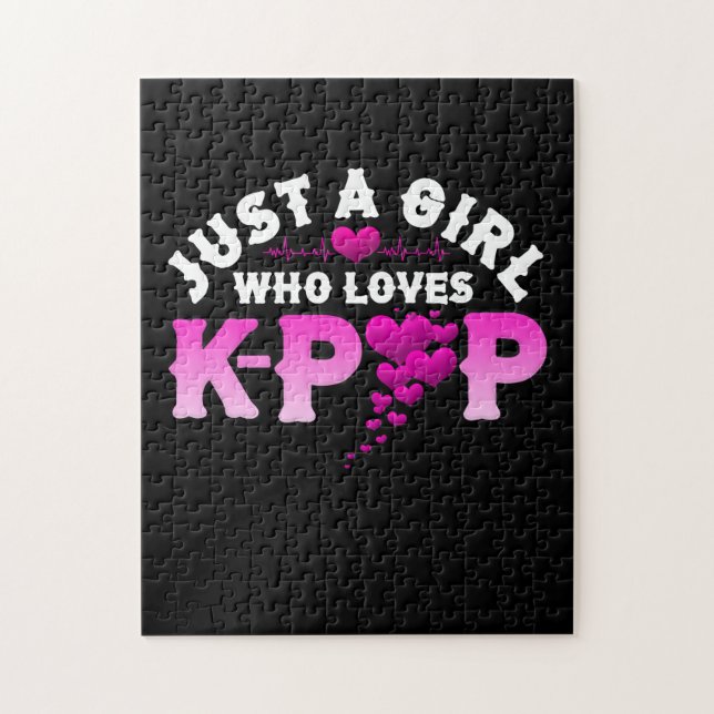 Bara en flicka som Kärlek K-Pop Finger Heart KPop Pussel (Vertikal)