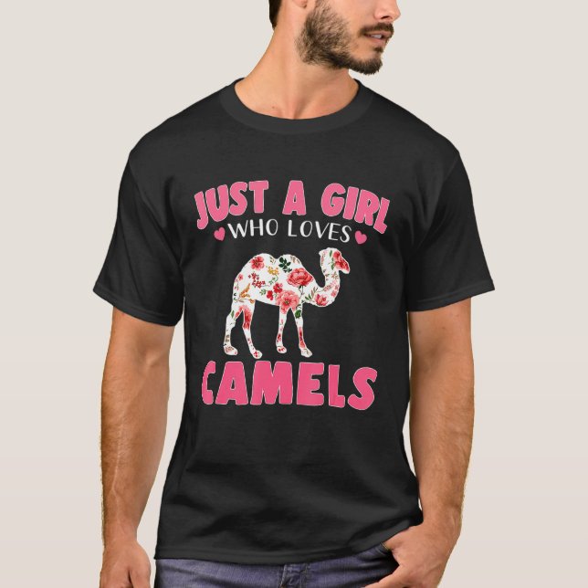 Bara en flicka som Kärlek kamelerar djur T Shirt (Framsida)
