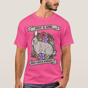 Bara en flicka som Kärlek kaniner, bunny med blomm T Shirt