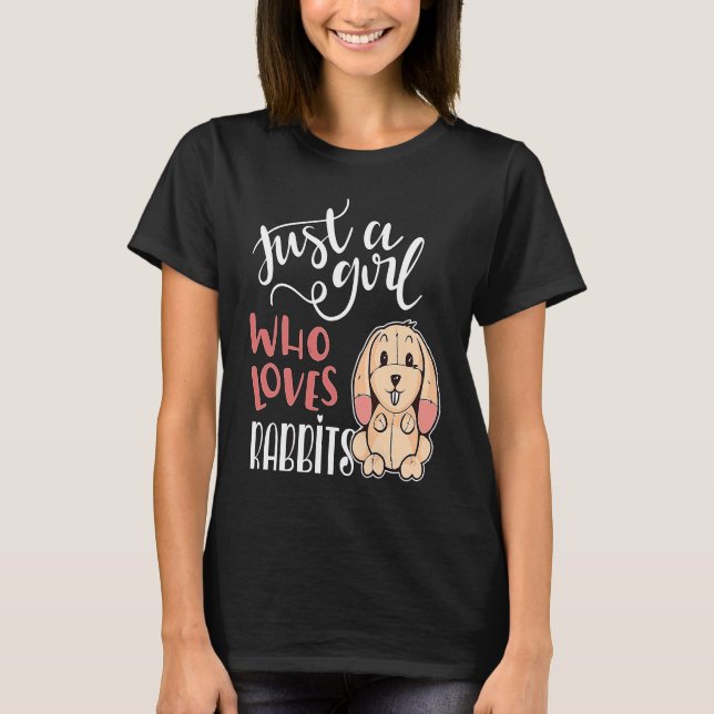 Bara en flicka som Kärlek kaniner T Shirt (Framsida)