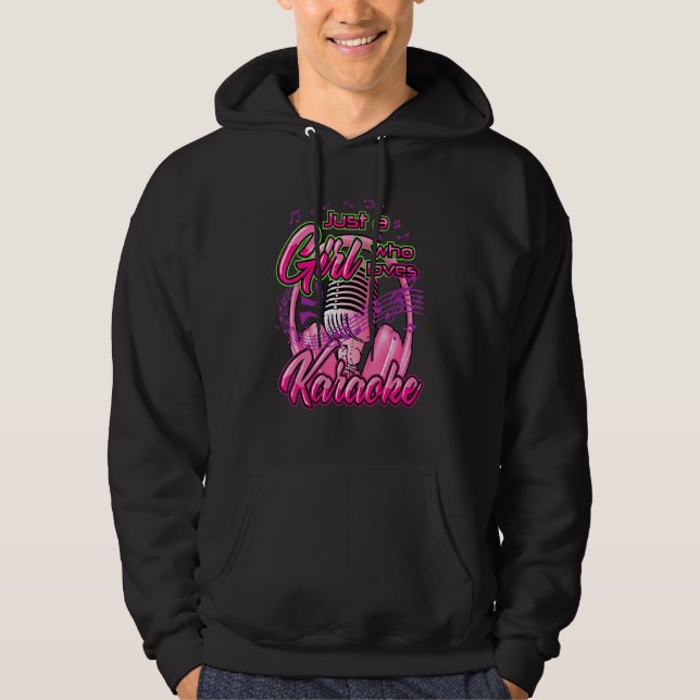 Bara en flicka som Kärlek Karaoke Hoodie (Framsida)