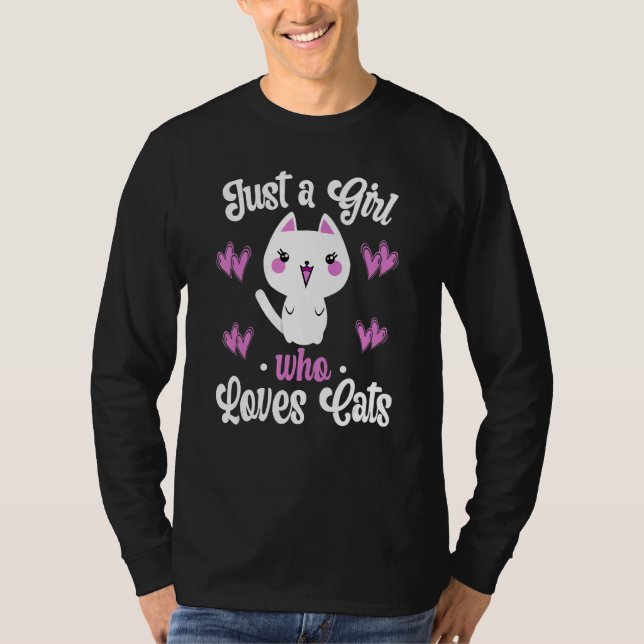 Bara en flicka som Kärlek Katt Cat Mamma Cat Women T Shirt (Framsida)