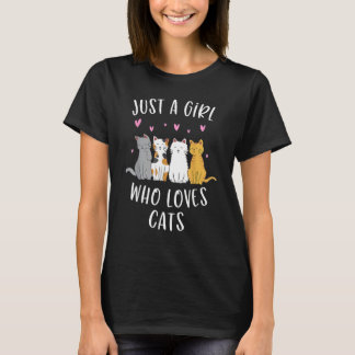 Bara en flicka som Kärlek katt katt katt katt katt T Shirt