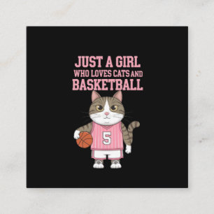 Bara en flicka som Kärlek Katt och Basketball Fyrkantigt Visitkort