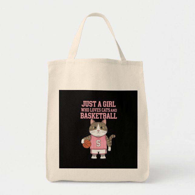 Bara en flicka som Kärlek Katt och Basketball Tygkasse (Framsidan)