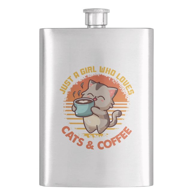 Bara en flicka som Kärlek Katt och kaffe Fickplunta (Framsidan)