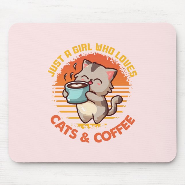Bara en flicka som Kärlek Katt och kaffe Musmatta (Framsidan)