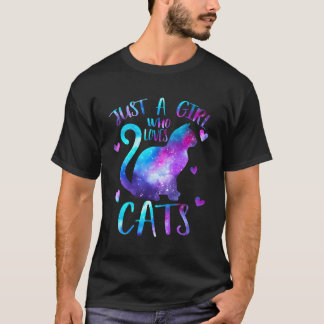 Bara en flicka som Kärlek kattar ägare Galaxy Spac T Shirt
