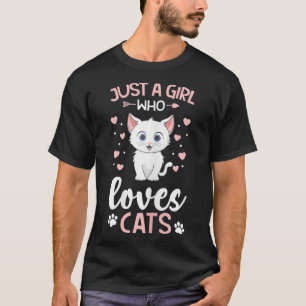 Bara en flicka som Kärlek kattar Cat Lover Owner B T Shirt