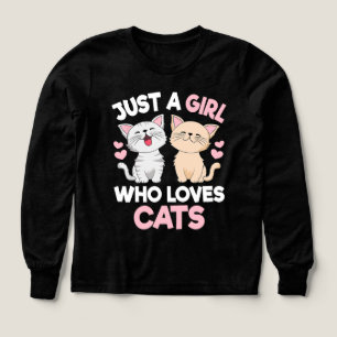 Bara en flicka som Kärlek kattar Cute Cat Kärlek T Shirt
