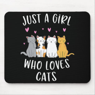 Bara en flicka som Kärlek kattar Cute Cat Lover Musmatta