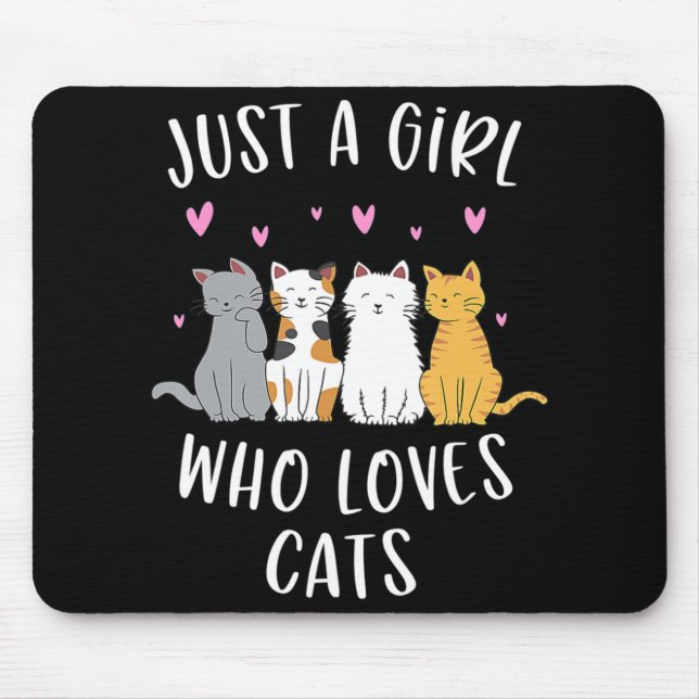 Bara en flicka som Kärlek kattar Cute Cat Lover Musmatta (Framsidan)