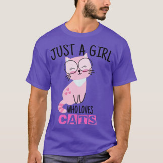Bara en flicka som Kärlek kattar Cute Cat Lover Ow T Shirt
