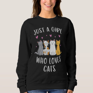 Bara en flicka som Kärlek kattar Cute Cat Lover T Shirt
