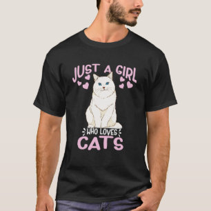Bara en flicka som Kärlek kattar Cute White Ragdol T Shirt