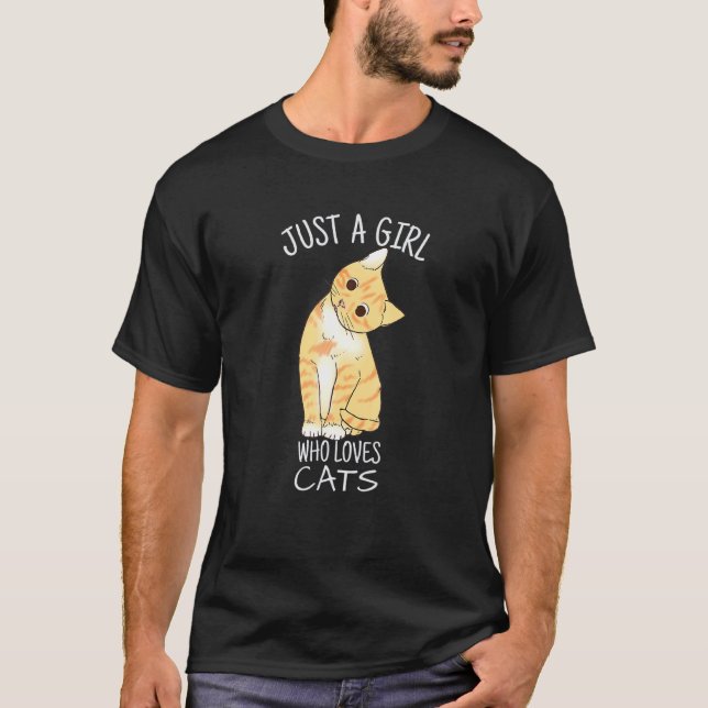 Bara en flicka som Kärlek kattar för katt T Shirt (Framsida)