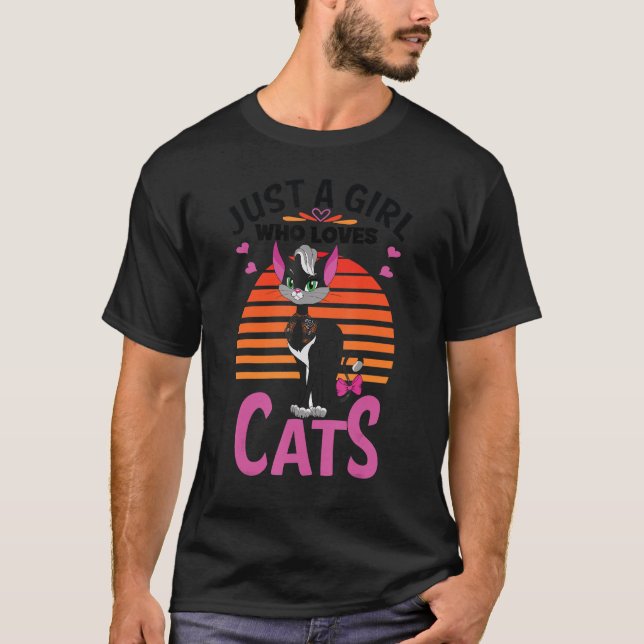 Bara en flicka som Kärlek kattar... jag Meow I Kat T Shirt (Framsida)