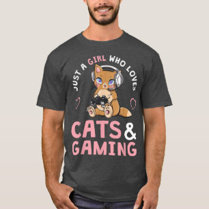 Bara en flicka som Kärlek kattar och spelar Cute G T Shirt