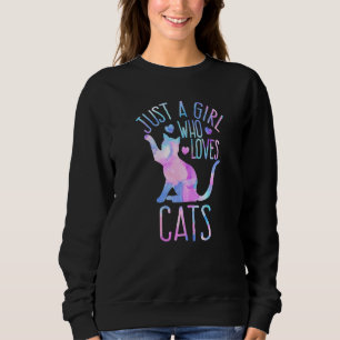 Bara en flicka som Kärlek kattar pastel Galaxy Cat T Shirt