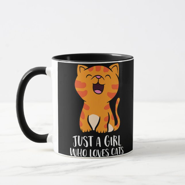 Bara en flicka som Kärlek kattar Pullover Mugg (Vänster)