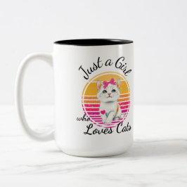 Bara en flicka som Kärlek kattar Två-Tonad Mugg
