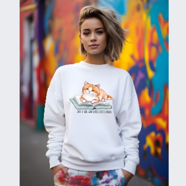 Bara en flicka som kärlek katter och bokar ingeren t shirt (Skapare uppladdad)