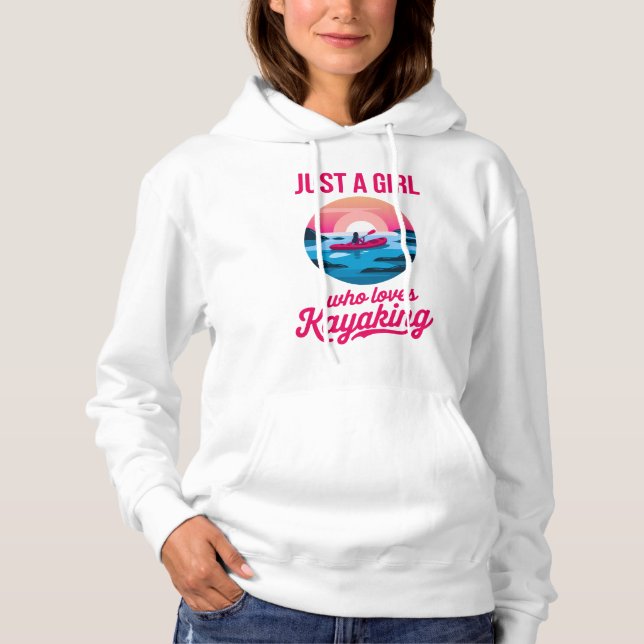Bara en flicka som Kärlek Kayaking Sunset Art T Shirt (Framsida)