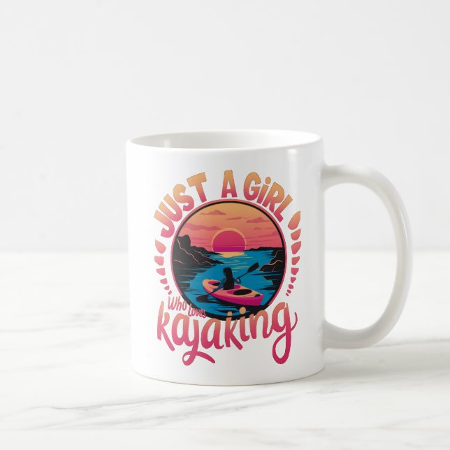 Bara en flicka som Kärlek Kayaking Sunset Design Kaffemugg (Höger)