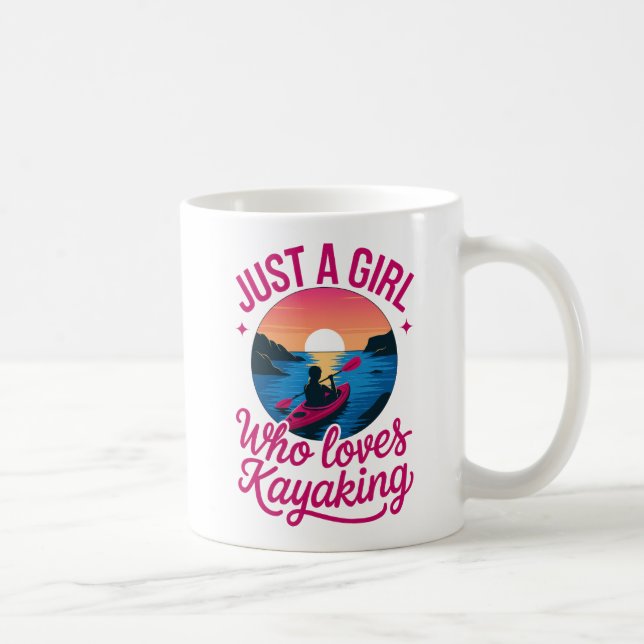 Bara en flicka som Kärlek Kayaking Sunset Design Kaffemugg (Höger)