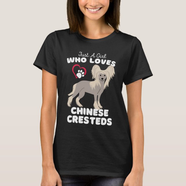 Bara en flicka som Kärlek kinesiska Cresteds Cute  T Shirt (Framsida)