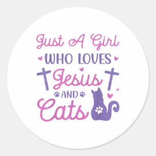 Bara en flicka som Kärlek klär sig och Jesus ynkli Runt Klistermärke