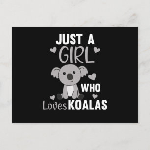 Bara en flicka som Kärlek Koalas Cute Koala Bear Vykort