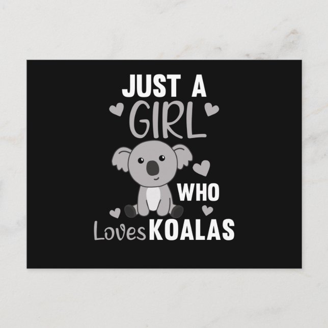 Bara en flicka som Kärlek Koalas Cute Koala Bear Vykort (Framsida)